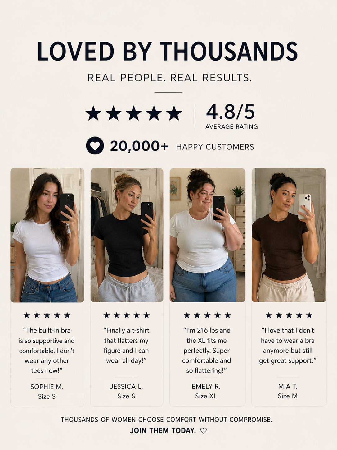 Priztone Built-in Bra T-Shirt